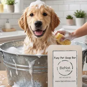 BeNat All-Natural Pet Soap Bar, 5.8 oz Gentle Cleansing Formula for Sensitive Skin Dogs & Cats (Dog & Cat Grooming Shampoo Bar)