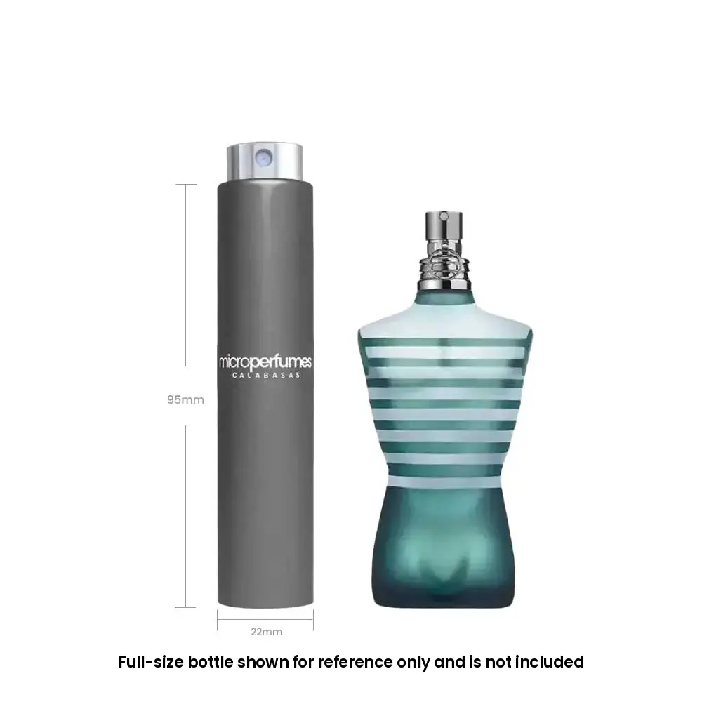 Jean Paul Gaultier Le Male EDT For Men – 0.17 fl oz / 5 mL Travel Spray Decant, vanilla, lavender, mint, Gift for Him, Independently Rebottled by MicroPerfumes