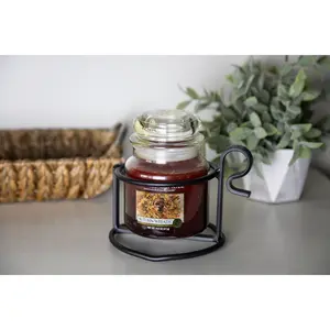 Black Wrought Iron Jar Candle Holder - Amish Handmade in the USA
