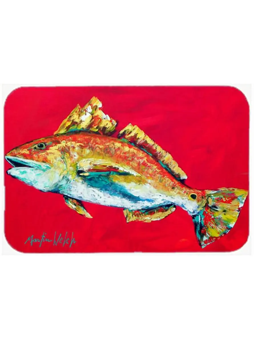 Carolines Treasures MW1103LCB Large 15x12 in. Red Fish Woo Hoo Glass Chopping Cutting Board