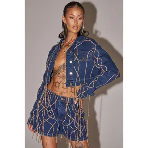 NINA EMBELLISHED DENIM JACKET