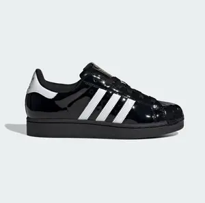 Adidas Superstar II Women's Closed Toe Casual Shoe Core Black / Cloud White / Gold Metallic JS4009
