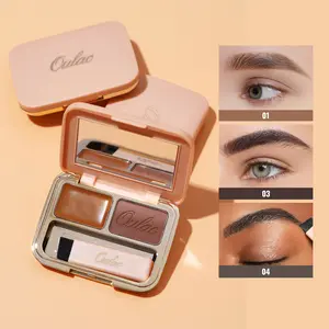 OULAC Waterproof Eyebrow Powder Kit with Brow Brush - 2-in-1 Long Lasting Pomade & Powder for Natural Makeup Daily Cosmetic, Christmas Gifts for Women