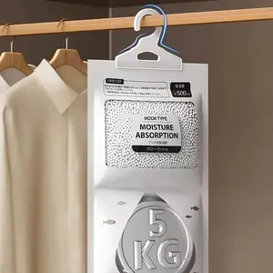 Hanging Moisture Absorber Bag, Reusable 16.9 Oz Dehumidifier for Cabinets and Closets, Effective Humidity Control Solution
