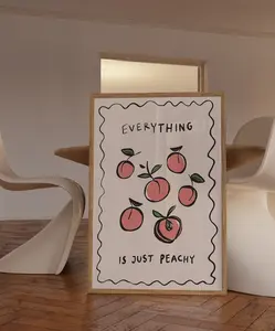 Trendy Peach Poster , Colorful Wall Art, Motivational Quotes TypographyPrint , Maximalist Wall Art
