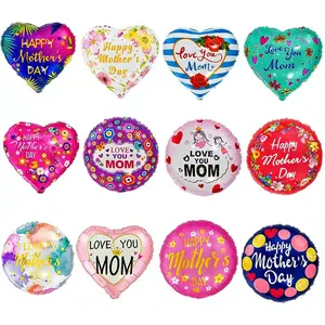 Happy Mother's Day Balloons 12Pcs 18inch Love You Mom Balloons for Mother's Day Birthday Party Decorations
