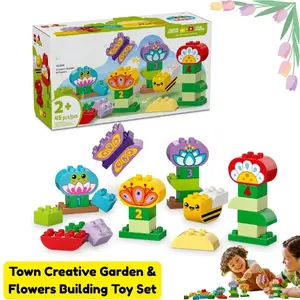 Town Creative Garden & Flowers Building Toy Set – Preschool Educational Flower Playset for Toddlers Ages 2+, STEM Learning Toy Gift for Boys & Girls