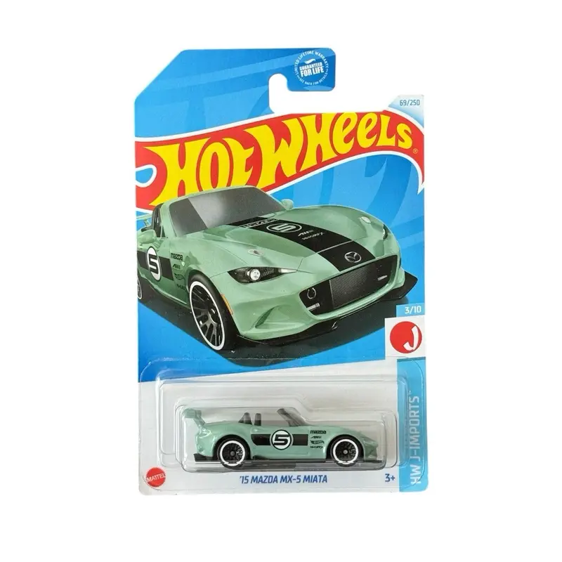 Hot Wheels ‘15 Mazda MX-5 Miata, Mint Green, 1:64 Scale Diecast Car, Collectible Diecast Toys