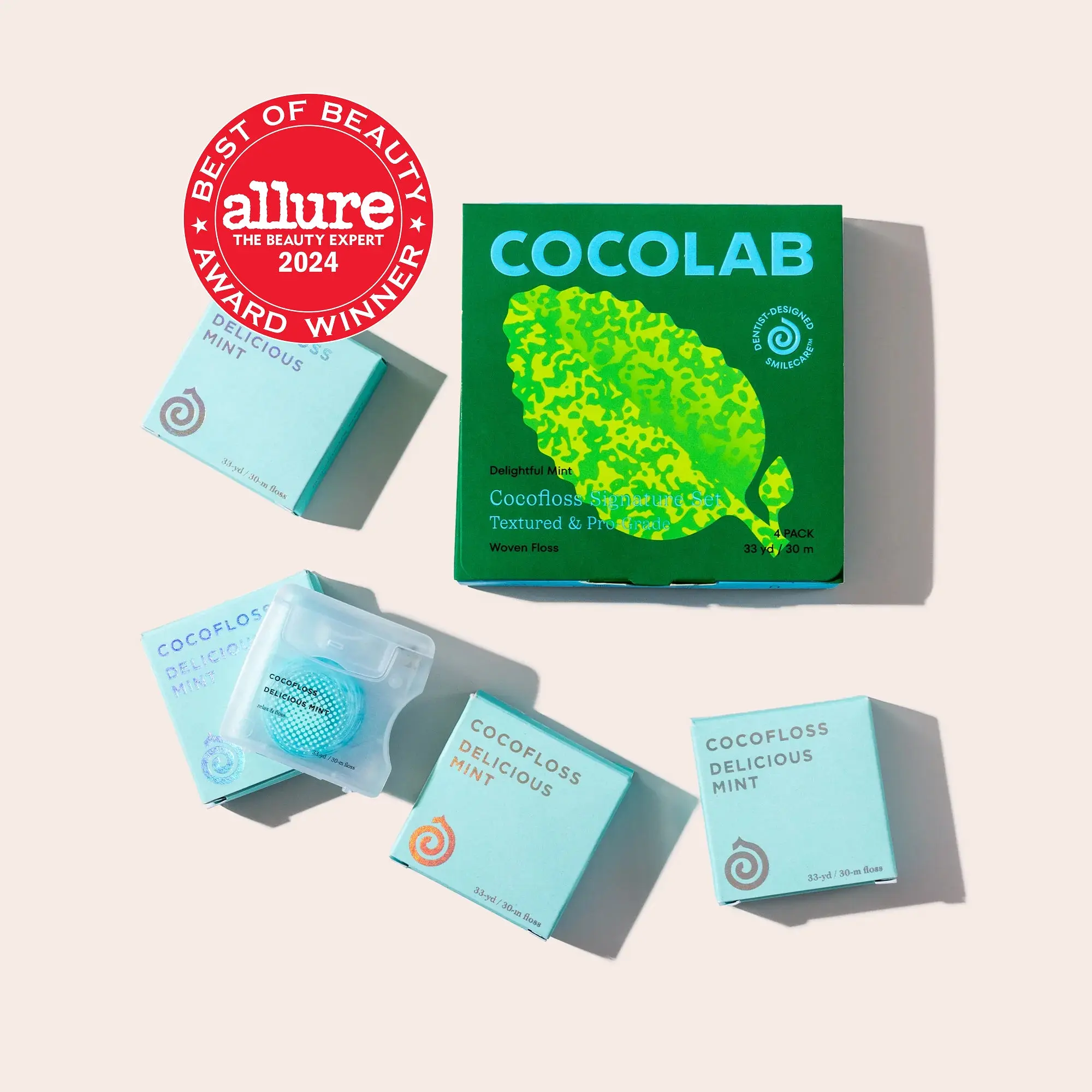 COCOLAB Happiness 4-Piece Set — 4pc Woven Dental Floss with COCOLAB Happiness 4-Piece Set — 4pc Woven Dental Floss with