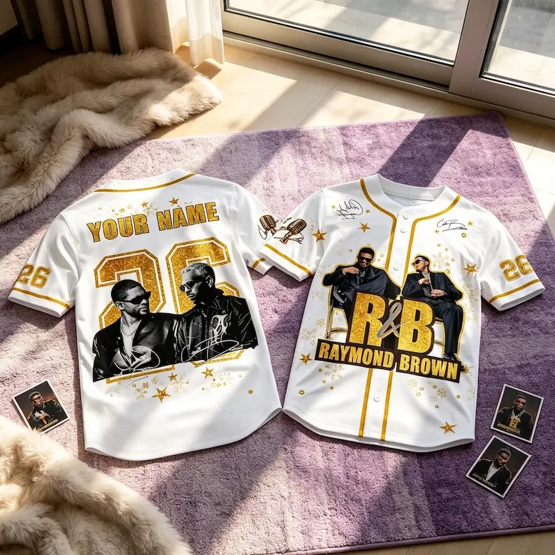 Custom Name (Please Note or Inbox) Raymond x Brown Jersey, Personalized R&B Tour Baseball Jersey, Music Concert Fan Jersey, 2026 Tour Fan Apparel