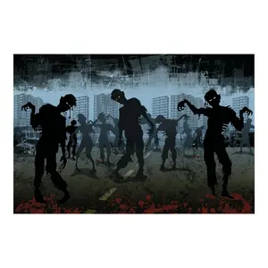 Zombies Backdrop Halloween Decoration - 3 Pc.