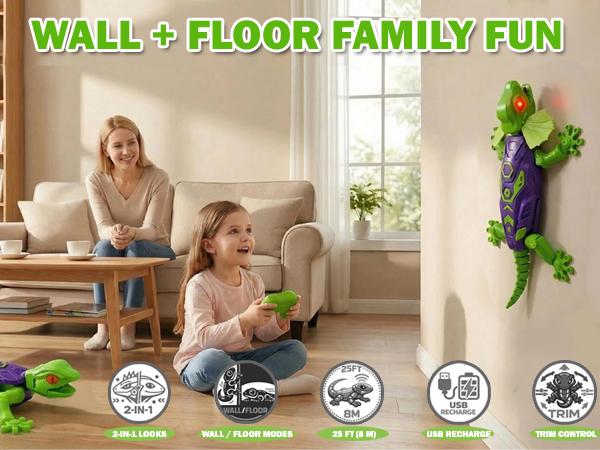 Remote Control Wall Climbing Gecko: Gravity Defying RC Lizard Toy for Kids - Type-C Rechargeable, 30-Min Playtime Realistic S-Shaped Walking Prank Animal for Boys Age 4-12 Birthday Gift (Purple)