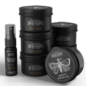Dr. Killigan's Cedar Pest Repellent Canisters - Ultimate Moth and Pest Shield with Scented Cedar Chips & Essential Oil Spray Set