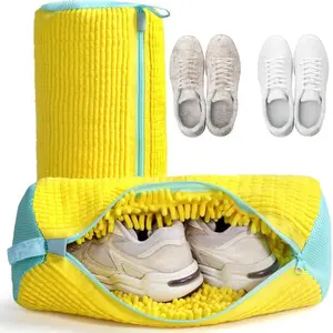 Celebrity style Reusable Shoe Cleaning Bag - Machine Washable & Protective Laundry Bag for Sneakers & Shoes