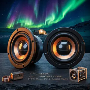 2026 2 pcs/lot 63mm 4 ohm 5W Speakers Subwoofer 45 Core Magnetic Round Bass Loudspeaker DIY Mini Portable Bluetooth Speaker