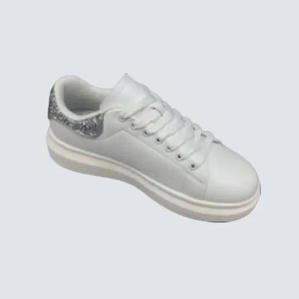 Women's Pink Sneakers and White with Glitter Back Sneakers