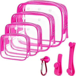 4 Pack Clear Bogg Beach Makup Bag Accessories with 3 Pack Insert Hooks for , Clear Bogg Makeup Pouches Phone Holder for  Divider Storage Inner Compatible Pouch Travel  Bag