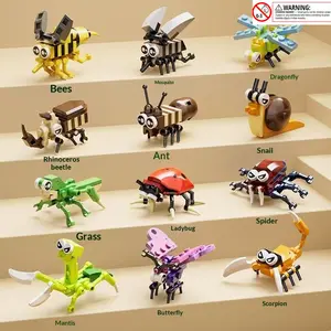 Compatible Lego Insect Toy Simulated Animal Fun 3D Puzzle Building Blocks Early Education Intelligence Cartoon Toy