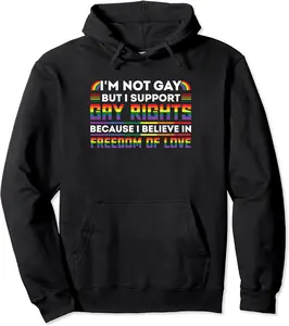 I'm not Gay but I support gay rights Csd LGBTQ Pullover Hoodie - Antonioja Shop 79B091JWRF34