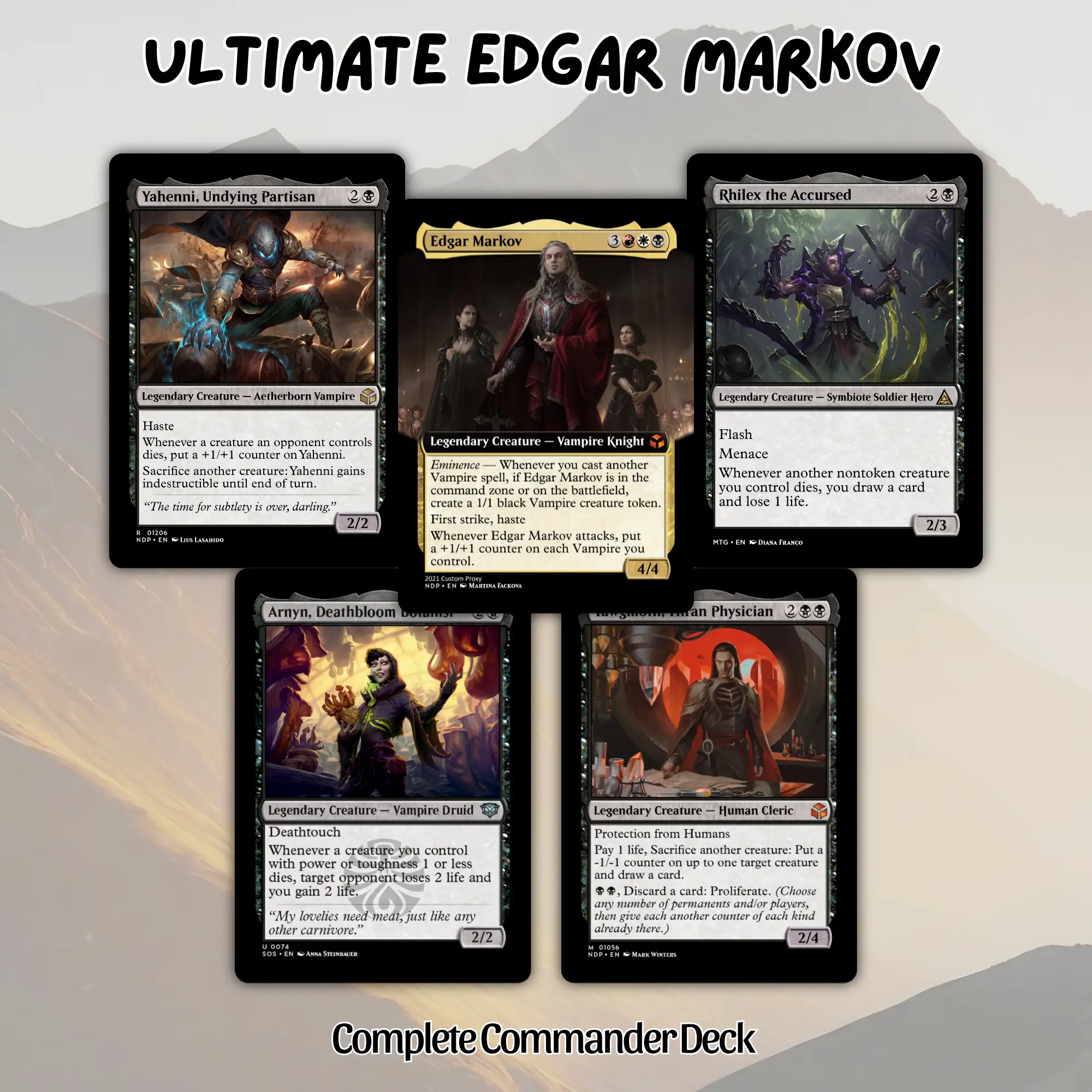 Edgar Markov Proxy Deck Ultimate Vampire 100 Cards + Tokens | Full Commander Deck EDH