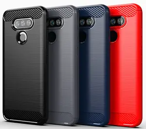 Nakedcellphone [CARBON FIBER SERIES] Flexible TPU Slim Phone Case Cover [Anti-Shock, Anti-Fingerprint] for Cricket LG Harmony 4, LG Premier Pro Plus (L455DL)