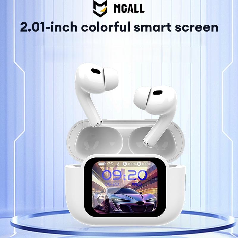 MGALL Y49 Multifunctional Wireless Headphones with Bluetooth 6.0, Colorful LCD Smart Touch Screen, Personalized Screensaver, Hi-Fi Sound, IPX5 Waterproof, Ideal for Office, Study, Sport & Calls