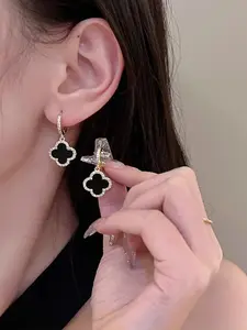 Women's S925 Four-Leaf Clover Earrings Set, Elegant & Stylish Design, Perfect Gift for Her, Durable Quality Jewelry