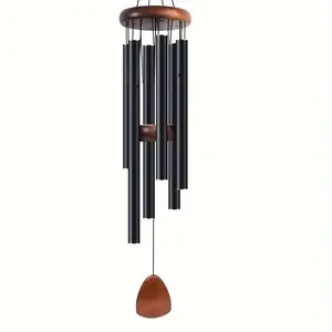 Large Aluminium Wind Chimes 26.8“ Outdoor Garden Aeolian Bells - 6 Aluminum Alloy Tubes Harmony Memorial Aeolian Bells for Outdoor Garden Tranquil Memorial Aeolian Bells with Elegant Aeolian Bells for Garden and Outdoor Use