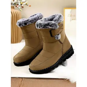 Women's Waterproof Winter Shoes, Fleece Lined Warm Inner Sole, Reinforced Water-Resistant Coating, Anti-Slip Snow Grip, Round Toe Design, Winter Warm Boots(Sheets)