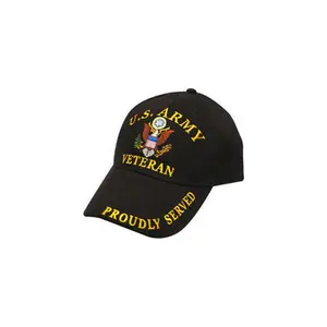 Eagle Emblems CP00108 U.S. Army Veteran Cap Black