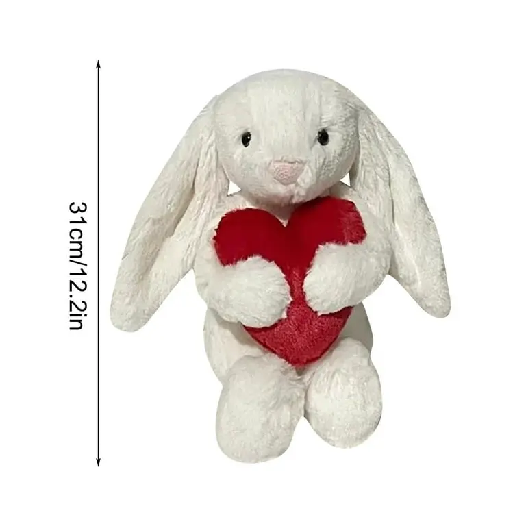 Jellycat Bashful Red Love Heart Bunny, Plush Toy, Soft Cuddly