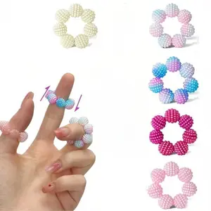 5/10 pack Spiky Sensory Rings - 10 Pack Fidget Rings for Anxiety Relief, Finger Massager for Adults & Teens, Quiet Acupressure Ring for Classroom & Office (Gradient)