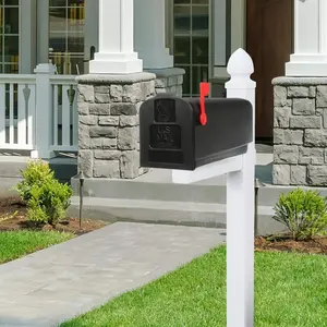 Parsons Black Medium Plastic Post Mount Mailbox Easy To Install Classic Design Functional Style Ideal For Residential Needs
