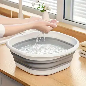 Space-Saving Foldable Wash Basin, Durable Plastic, Ideal for Home, Dormitory, Camping, Compact Design, Must-Have Back-To-School Item