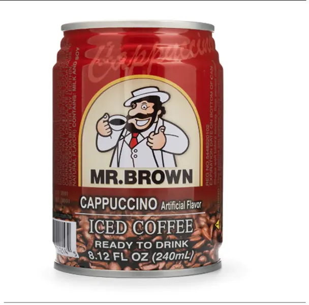 Mr. Brown Creamy Milk Cappuccino Iced Coffee Beverage - 240 ml, Water, Milk Powder, Chocolate, Ambient Cupboard-Stable, Sugar-Infused Coffee Drink