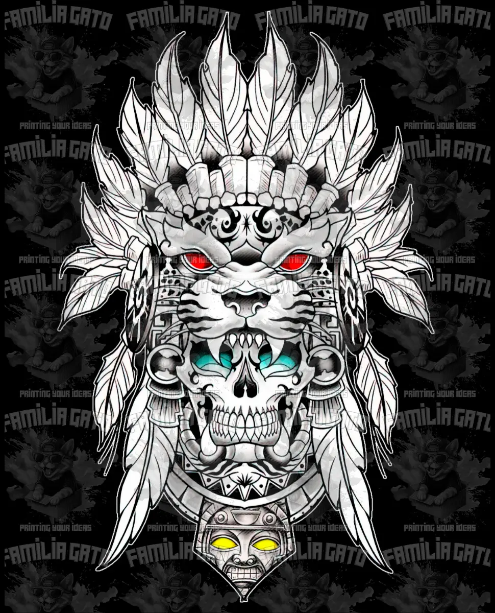 Mayan Design #11 DTF Transfer, DIY Craft Supply with Soft-Touch Finish