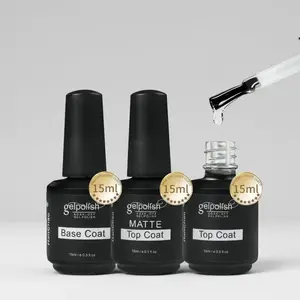 3pcs Nail Gel Set, Acrylic Nails Gel, Top Coat Base Coat & Matte Finish, DIY Salon Quality Manicure Tools, Perfect Gift for Girls & Women