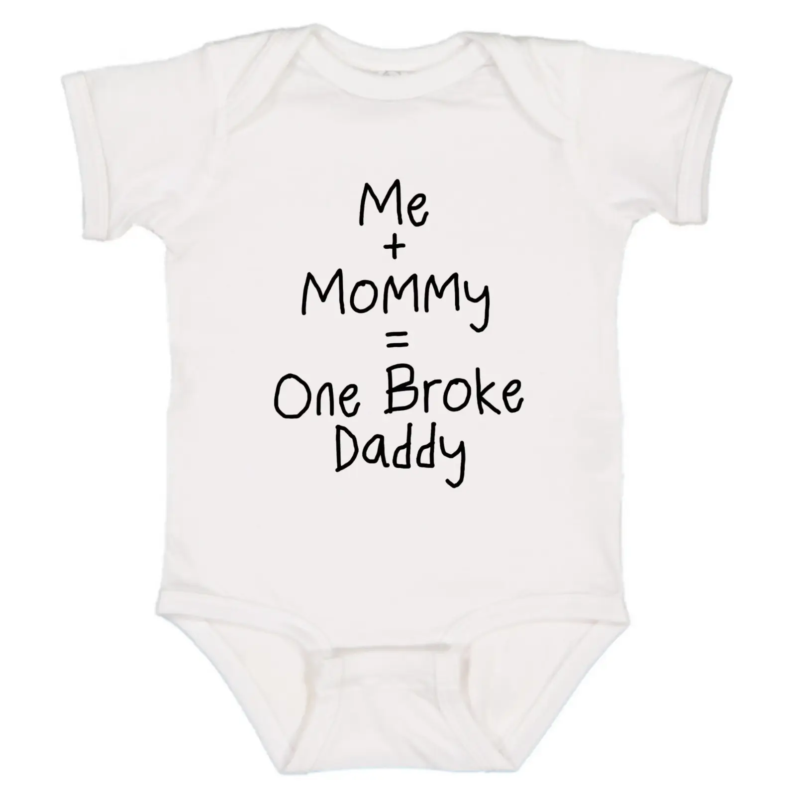 Me + Mommy = One Broke Daddy Onesie, Funny Baby Bodysuit, Humorous Baby Shower Gift, Funny Pregnancy Announcement Gift for Husband baby showers outfi
