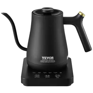 VEVOR Electric Gooseneck Kettle 1L, Temperature Control Pour Over Coffee Kettle with 5 Variable Presets, 304 Food Grade Stainless Steel Hot Water Tea Boiler & Boil-Dry Protection, Keep Warm, 1200W