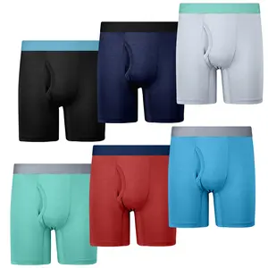 Protium Boys' Boxer Briefs 6-Pack Super Soft Breathable Moisture-Wicking Tagless with Fly Underwear for Everyday Wear