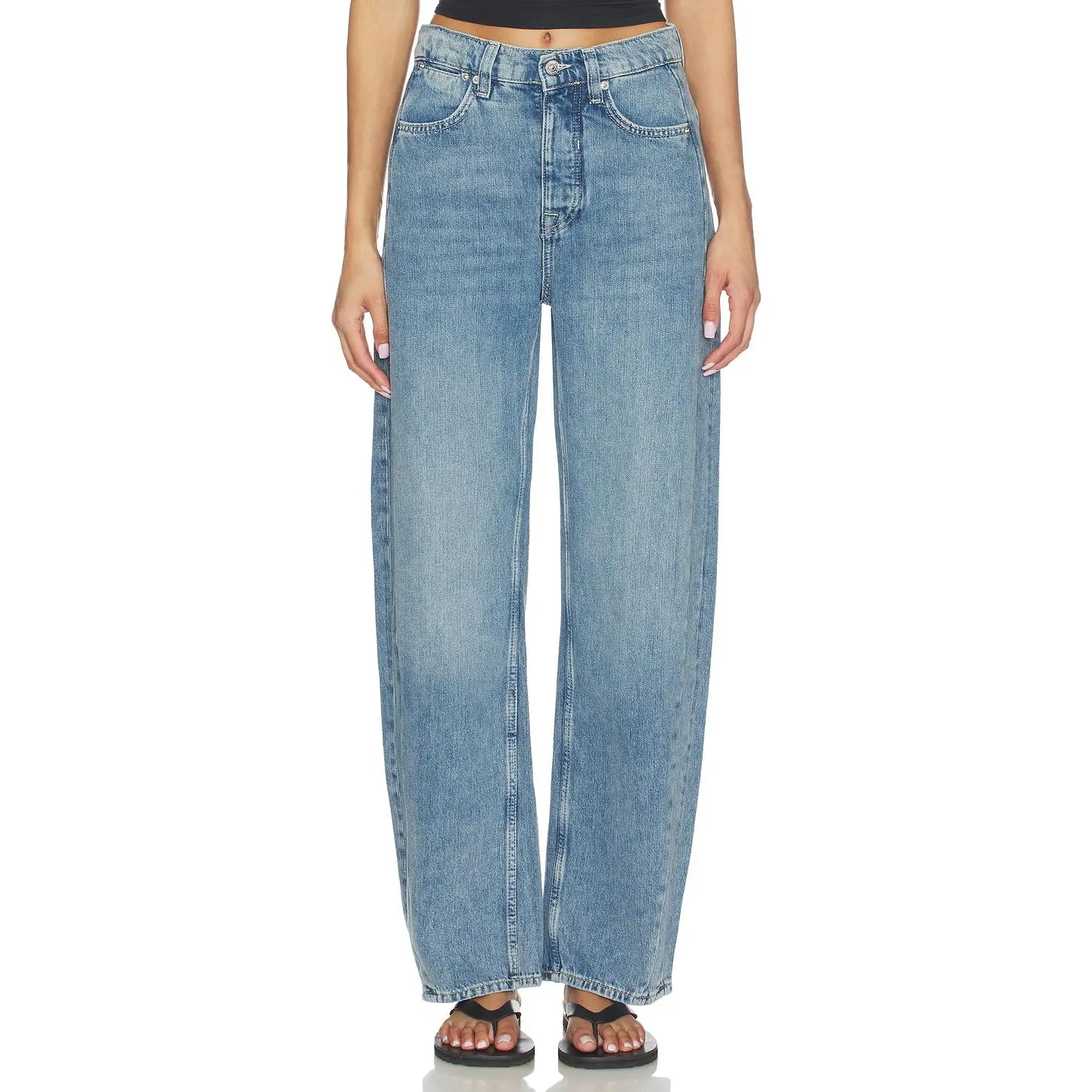 Free People x We The Free Truro Baggy Puddle Jean in Water Stoned Blue