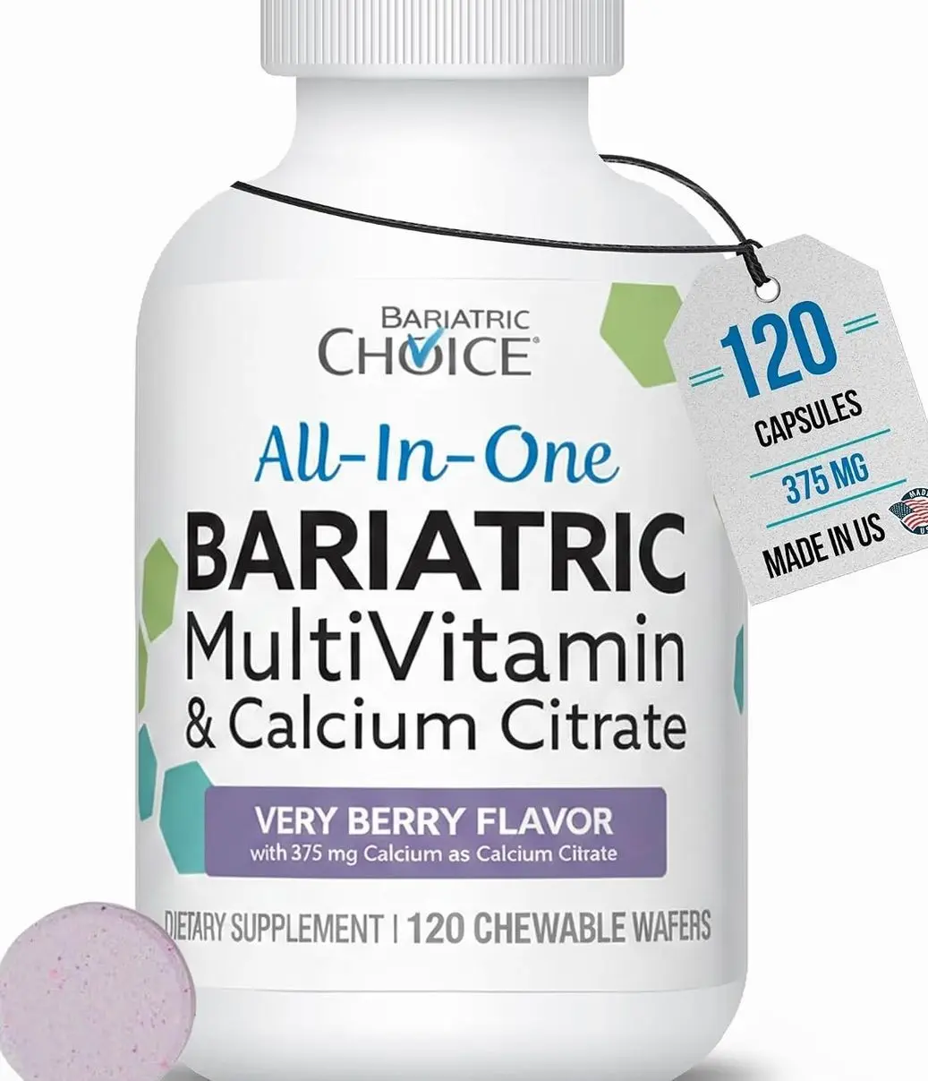 Bariatric Choice All-in-One Chewable Bariatric MultiVitamin with Iron & Calcium Citrate, Very Berry (120ct)