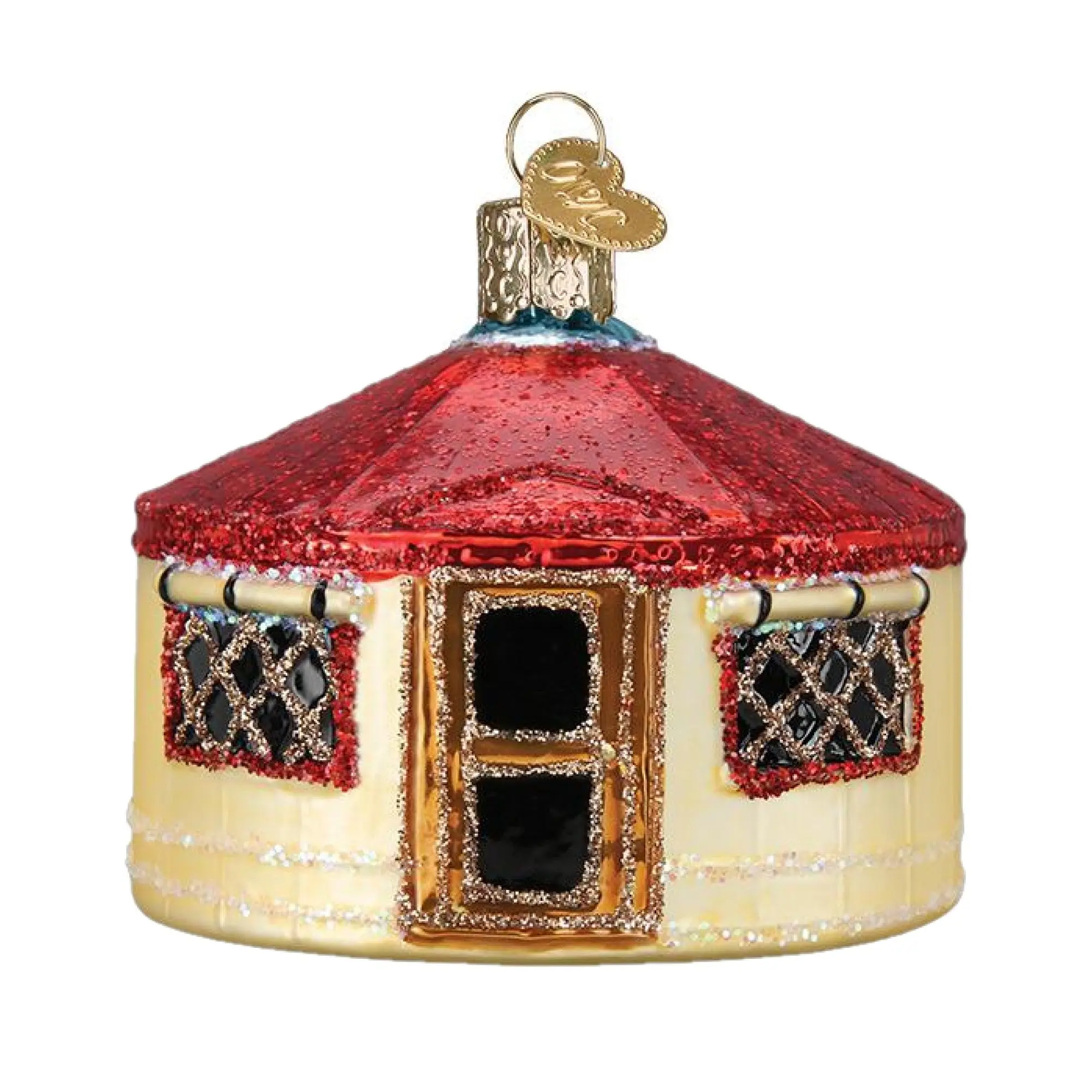 Old World Christmas Blown Glass Ornament for Christmas Tree, Yurt