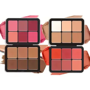 6 Color Concealer & 6 Color Blush Palette, Long Lasting Makeup Palette, Facial Makeup Tools for Daily Use, Summer Makeup