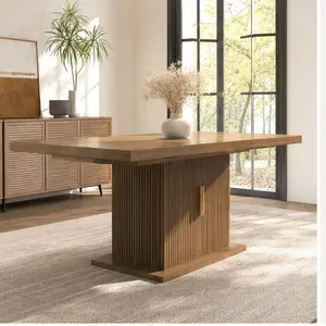 ARCH Expandable Dining Room Table with Storage, Modern Minimalist Particle Board Kitchen Table for 6-10 People, Waterproof & Scratch-Resistant, Cabinet Design, 35.43x78.74x29.53 In, Black-Brown Color Option