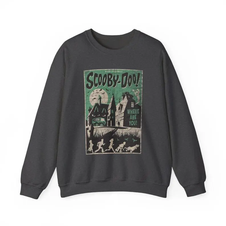 [Sale Off Up To 50%] Scooby-Doo Crewneck Sweatshirt - Cozy Vintage Cartoon Wear, Unisex Sweater for Fans, Ideal Gift for Halloween and Everyday