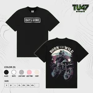 Days Gone Game Graphic Tees Game TSHIRT, 2 sided Printed Unisex T-Shirt RPG graphic tees game merch Cotton Streetwear Top Black Clothes Crewneck Apparel Gamis