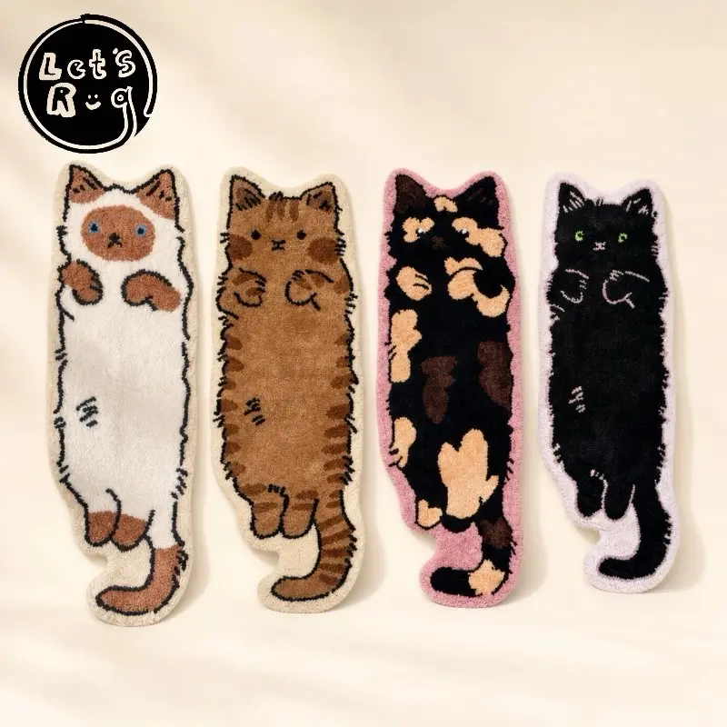 LETSRUG Cute Cartoon Animal Print Soft Fluffy Anti-Skid Area Rug - 20"x60" Durable Polyester Decorative Mat, Anti-Skid Bedside Rugs for Bedrooms, Living Rooms, Bedroom Rugs