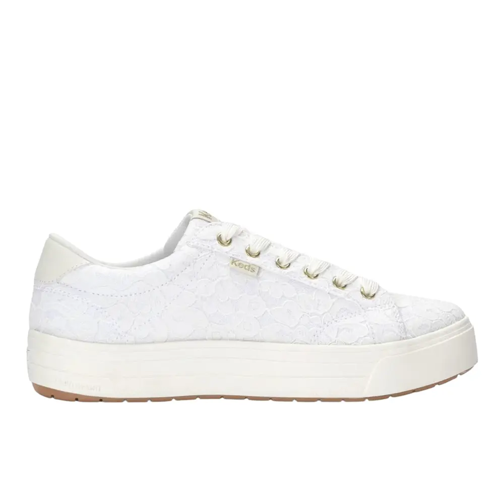 Keds Womens Park Lace Celebrations Lace Up Sneakers Shoes Casual - White
