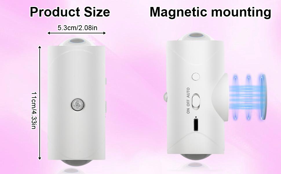 ISUNMEA 2 Pack LED Motion Sensor Night Light, Color-Rechargeable Battery Stair Light, Wireless Magnetic Wall Lamp, Cordless LED Wall Night Lights for Steps, Bedroom, Hallway, Courtyard, Holiday Decor